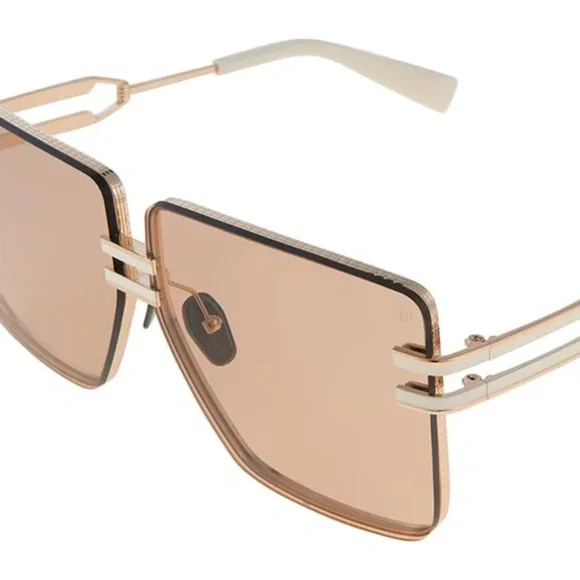 BALMAIN Gold and Light Brown Sunglasses Unisex NWT $1260 display picture 1